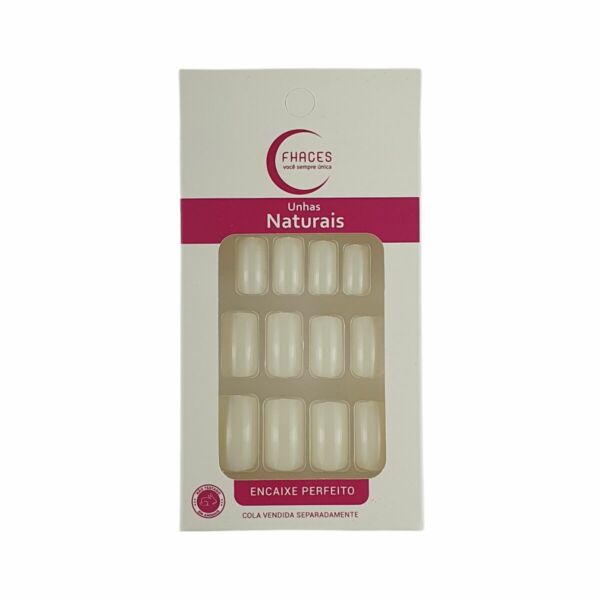 U3003 - Unhas Fhaces  Natural Quadrada Média com 28 Unid