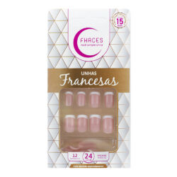 U3006 - Unhas Francesa Rosa com 24 Unid