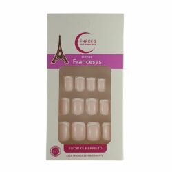 U3006 - Unhas Francesa Rosa com 24 Unid