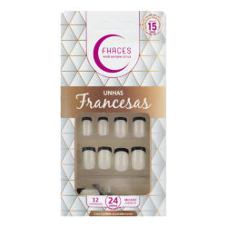 U3015 - Unhas Francesa Pérola com Preta