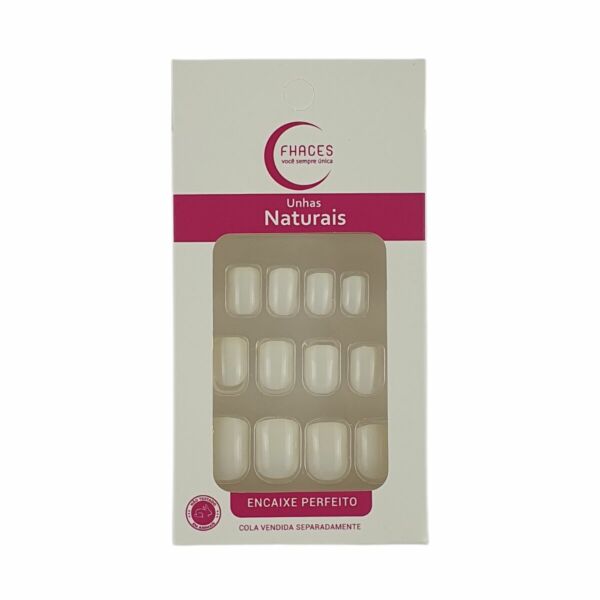 U3022 - Unhas Fhaces Natural Curvatura Curta com 24 Unid
