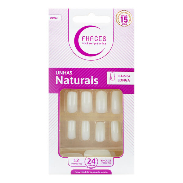 U3023 - Unhas Fhaces Natural Longa Clássica