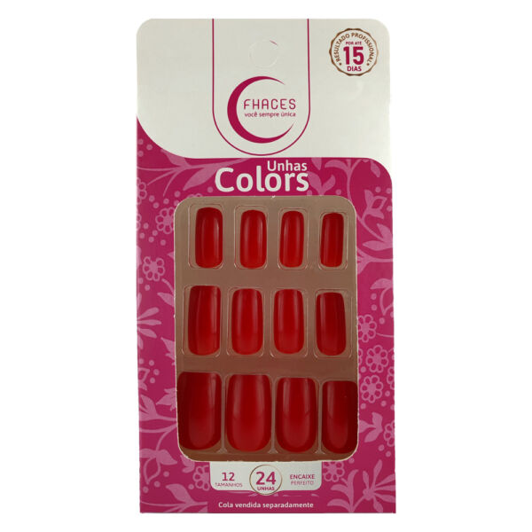 U3075 - Unhas Fhaces Colors Vermelho Poderoso