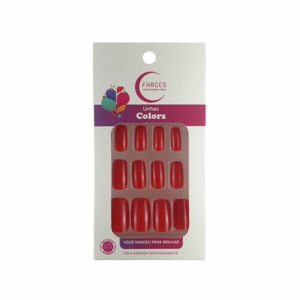 U3075 - Unhas Fhaces Colors Vermelho Poderoso