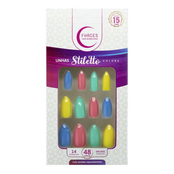 U4062 - STILETTO Multi Desejo com 48 unhas