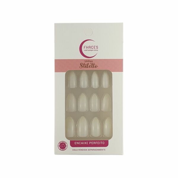 UE1200 - Unhas Fhaces STILETTO Natural