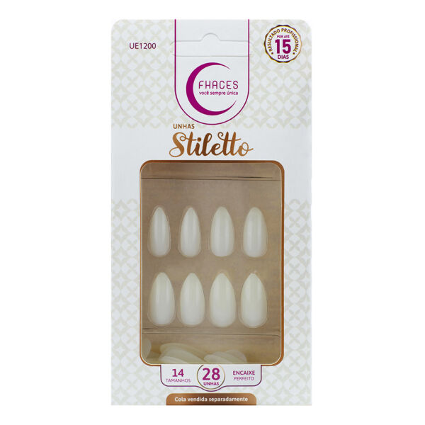 UE1200 - Unhas Fhaces STILETTO Natural