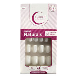 U3024 - Unhas Fhaces Natural Curvatura Média com 24 Unid