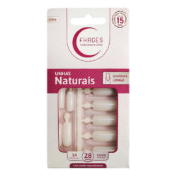 U3004 - Unhas Fhaces  Natural Quadrada Longa com 28 Unid