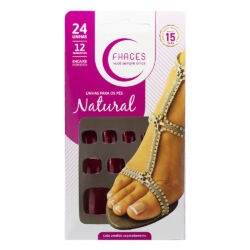UP1411 - Unhas Fhaces para Pés Color Vermelho Metálico