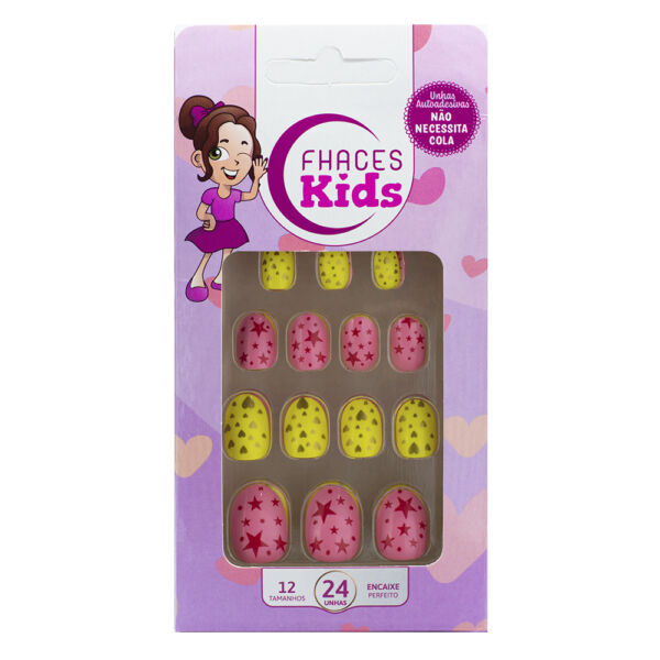 U4504 - Unhas Fhaces Infantil Yellow Star