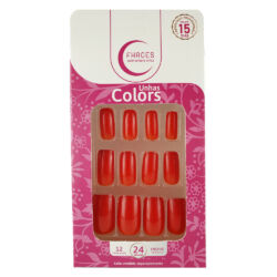 U3054 - Unhas Fhaces Vermelho Vivo