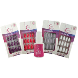 Kit de Unhas Stiletto Lançamentos e Cola de Unha