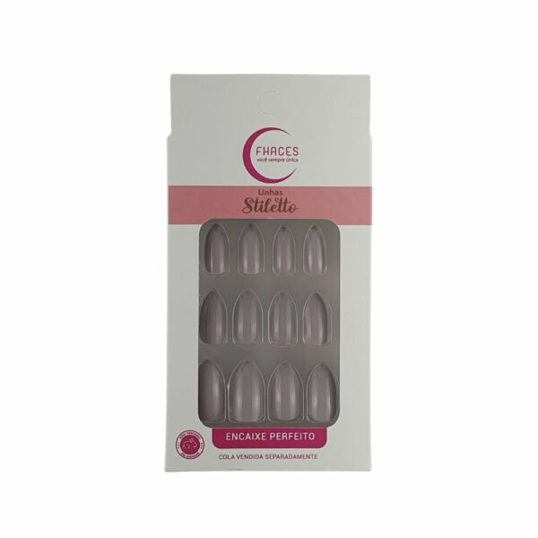 U4082 - Unhas Fhaces Stiletto Nude Tutu