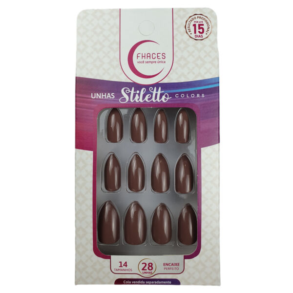 U4083 - Unhas Fhaces Stiletto Cheia De Mania