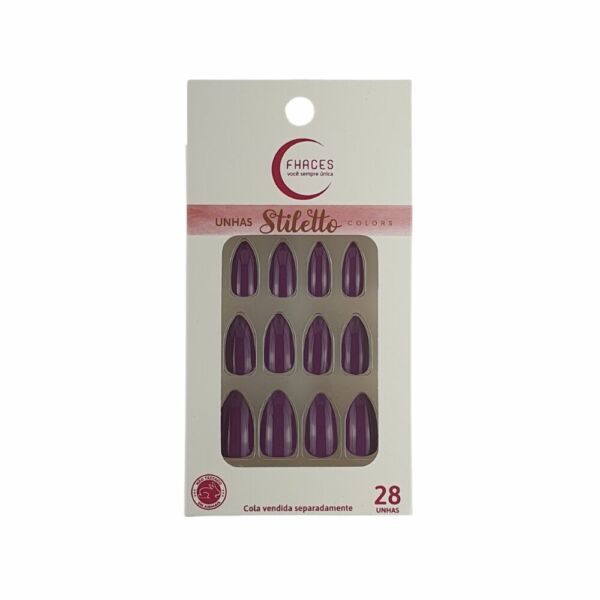 U4086 - Unhas Fhaces Stiletto Samba no Pé