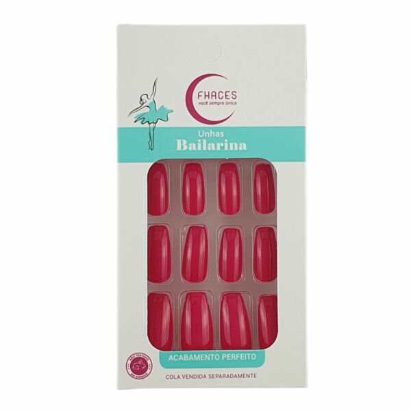 Unhas Fhaces Bailarina Vermelho Radiante