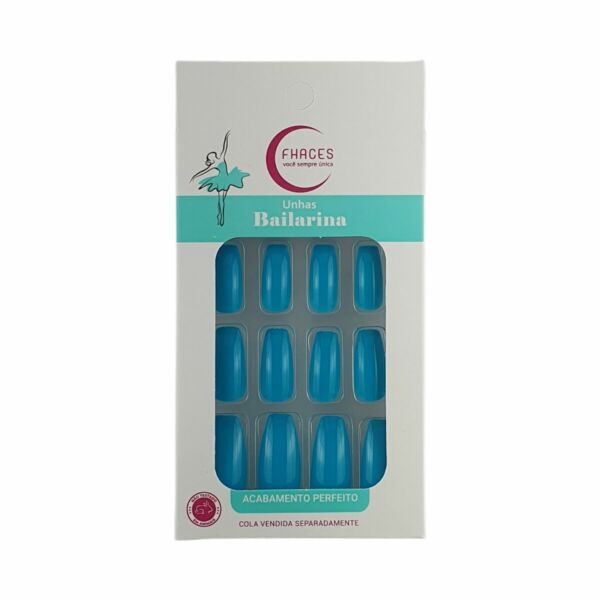 Unhas Fhaces Bailarina Oceano Azul