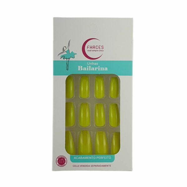 Unhas Fhaces Bailarina Limão Brilhante