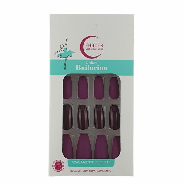 Unhas Fhaces Bailarina Ametista Brilho e Fosco