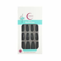 Unhas Fhaces Bailarina All Black Brilho e Fosco