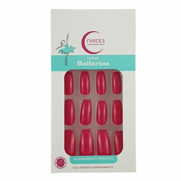 Unhas Fhaces Bailarina Vermelho Radiante