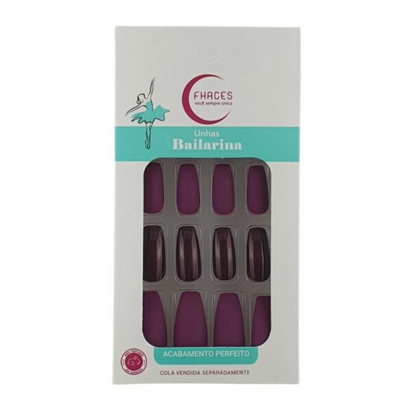 Unhas Fhaces Bailarina Ametista Brilho e Fosco