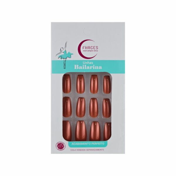 Unhas Fhaces Bailarina Bronze Metálica