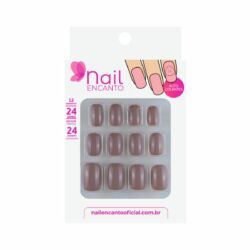 Unhas c/Adesivos Autocolantes Curta Nude
