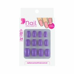 Unhas c/Adesivos Autocolantes Curta Lavanda